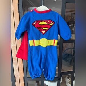 Vintage 2006 Superman DC Comics costume coverall fleece cape baby newborn boy